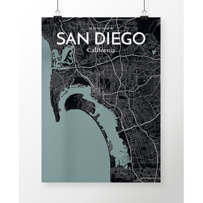 San Diego City Map - No Frame Print