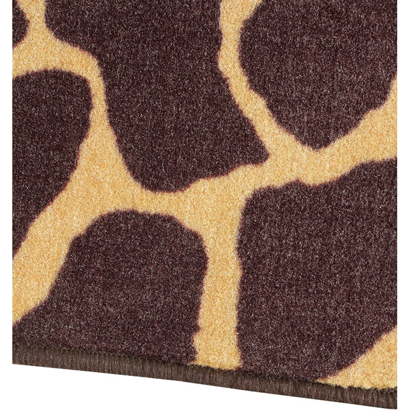 Tapis imprimé animal - Girafe, Rond 8 pi