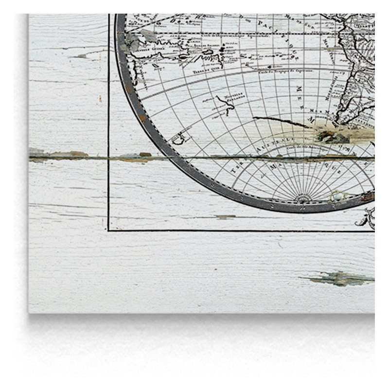 Carte du monde Hémisphères - impression, Toile tendue, H 18 po x l 27 po x P 1,5 po