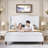 King Size Upholstered Wingback Platform Bed with Tall Headboard-White-1439986363-1441749360