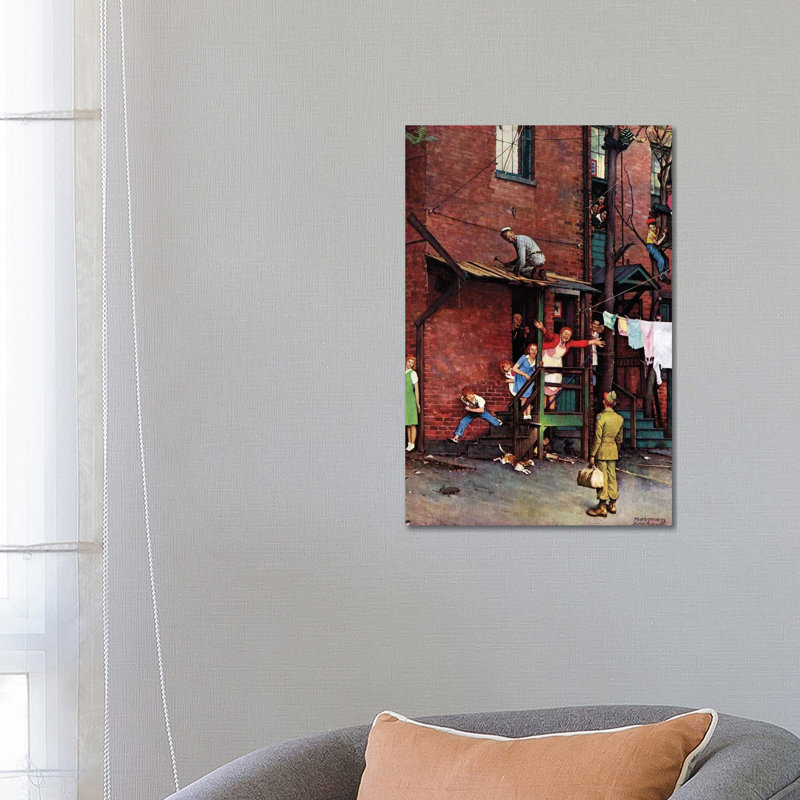Homecoming G.I. by Norman Rockwell - Wrapped Canvas Gallery-Wrapped Canvas Giclée, 66.04 cm H x 45.72 cm W