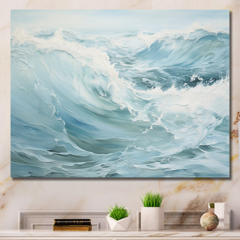 «Blue Ocean Storm And Rain - Storms», reproduction d'art sur toile, Toile tendue, H 30 po x l 40 po x P 1,5 po
