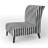 Black And White Striped Lines Harmony - Velvet Upholstered Modern Slipper Chair, Black Accent Chair