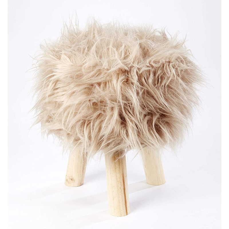 Manufactured Wood Accent Stool, Beige