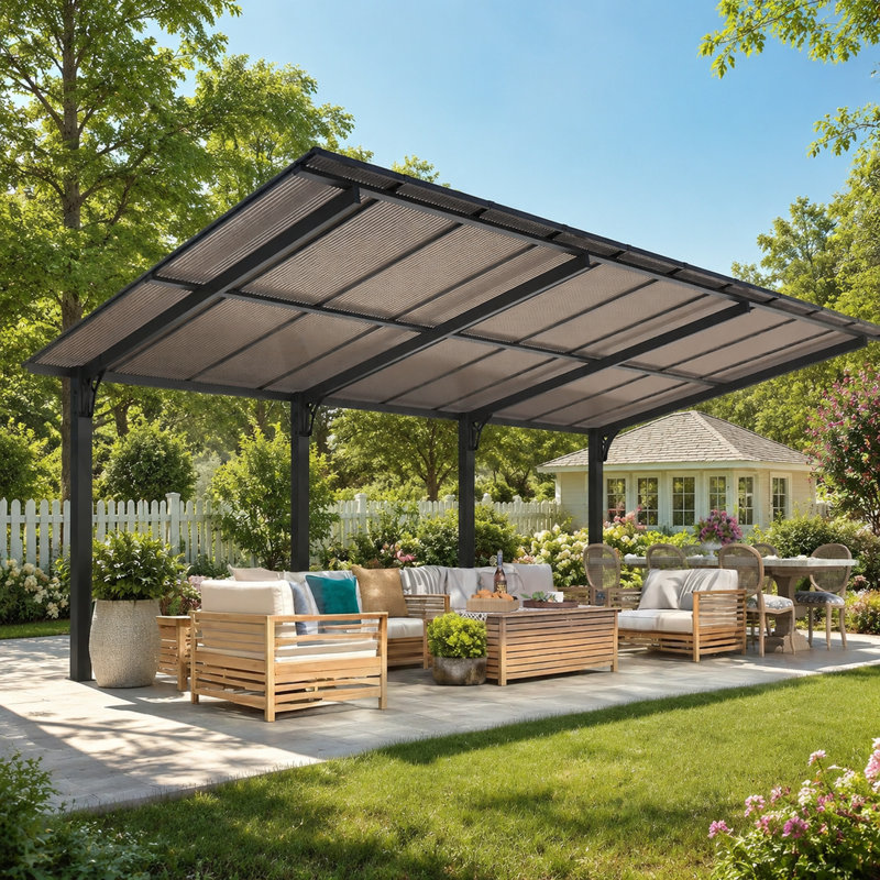Pergola extérieure autoportante pour barbecue, 97.2" H x 234" W x 120" D
