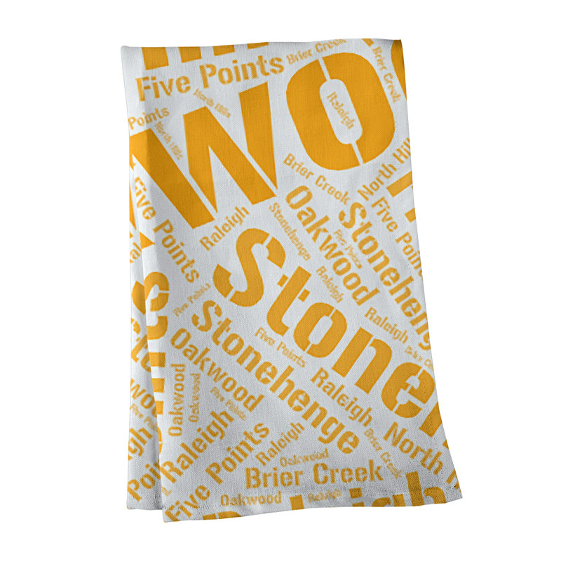 Cotton Tea Towel Kitchen Towel, Orange, Raleigh