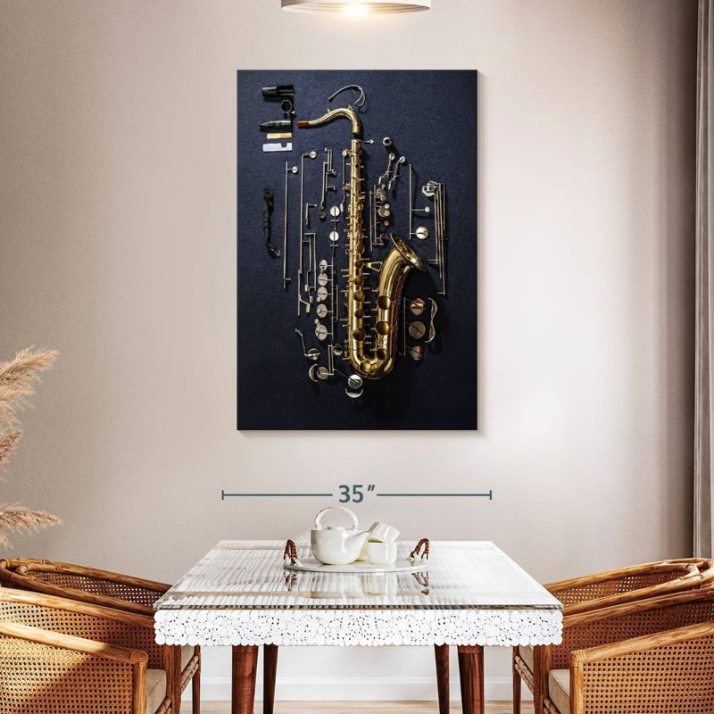 Abarca Disassembled Saxophone, 48" H x 32" W