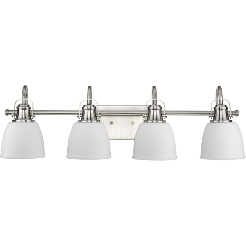 Éclairage de salle de bain à 4 lumières à intensité variable, Nickel brossé