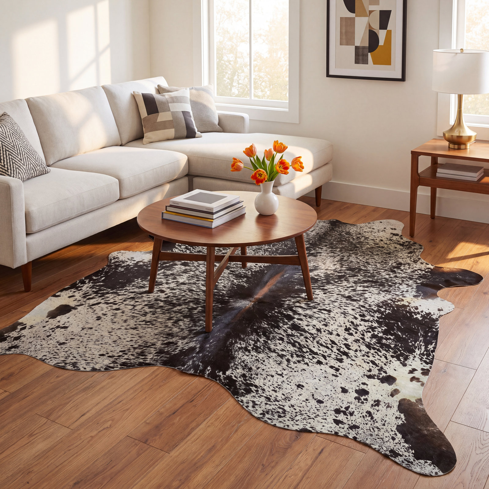 Charlize Salt Pepper Handmade Cowhide Rug, 6' x 8'
