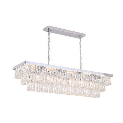 Lustre 16 lumières avec détails en cristal