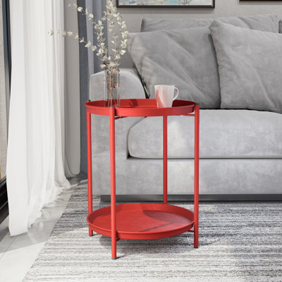 Table d'appoint pliante ronde en métal Caira