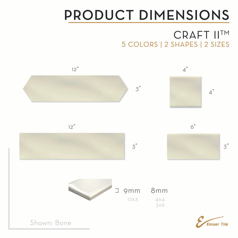 Craft II Sage 3 In. X 12 In. Glossy Ceramic Wall Tile (5.6 Sq. Ft./Case)