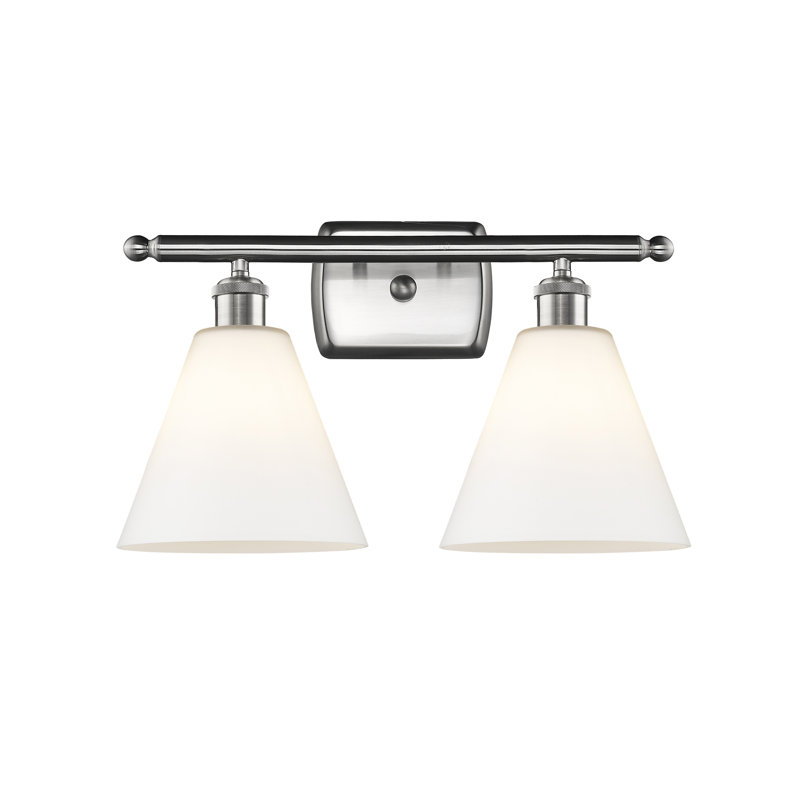 Andresky 2 - Light Vanity Light, Matte White, Incandescent, Brushed Satin Nickel