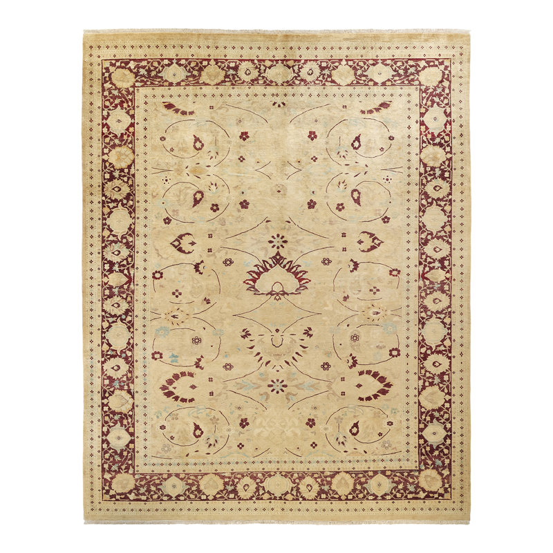 Tapis unique en laine noué à la main 9 pi 2 po x 11 pi 10 po Keenan