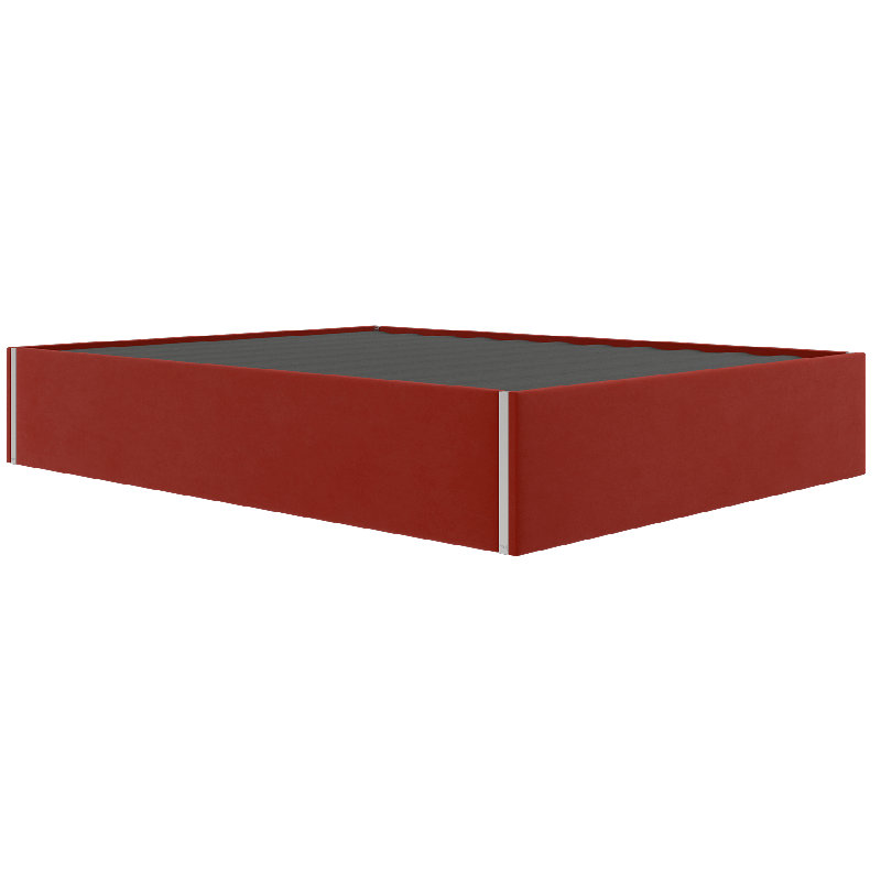 Sapan Upholstered Bed, Micro Suede Red Melon, Queen