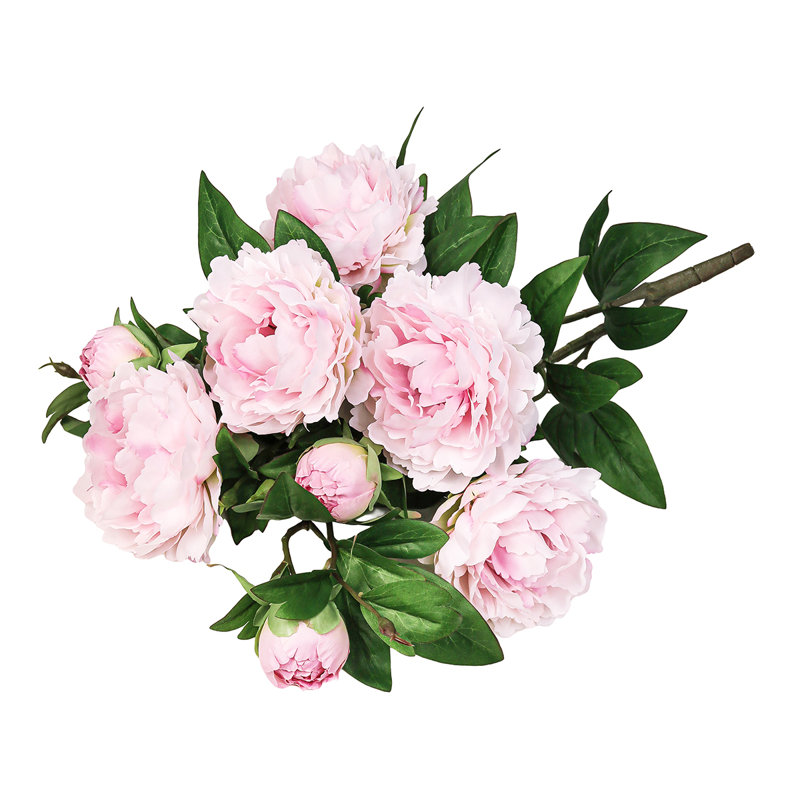 Bouquet de tiges de pivoines artificielles, Rose clair