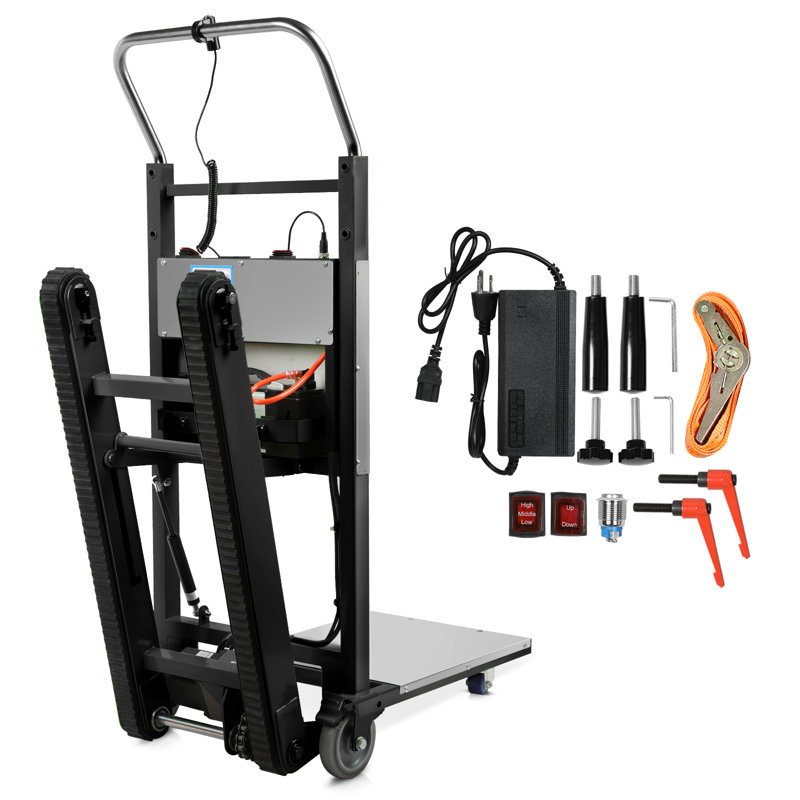 Chariots d'escaliers robustes capacité 900lbs 1250W (vert), Noir + argenté