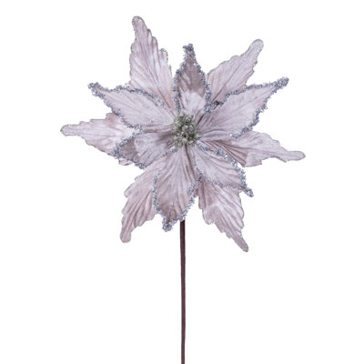  21.5" Pewter Poinsettia Stem 6/Bag.