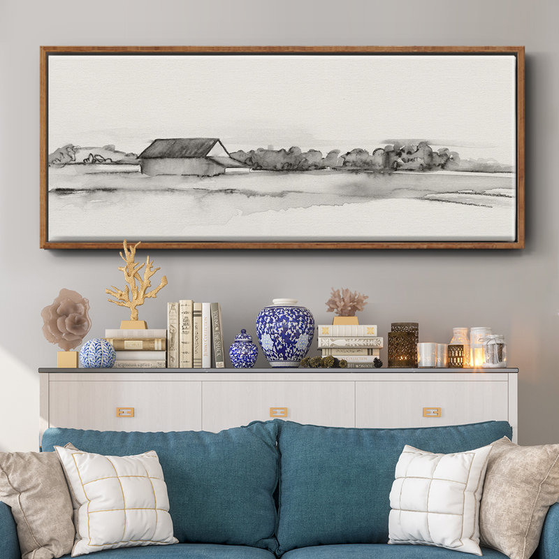 Wyeth Barn I- Framed Canvas, 20" H x 50" W