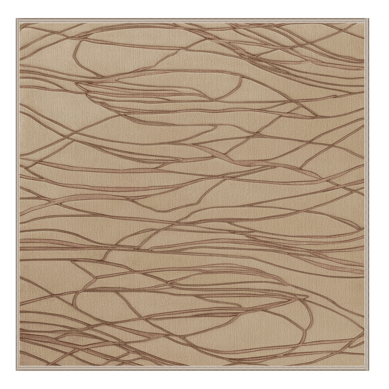 Tapis abstrait lavable à la machine, Carré 7 pi
