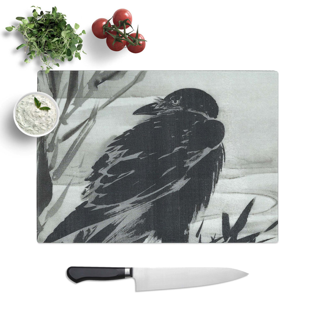 Tempered Glass Crow Chopping Board