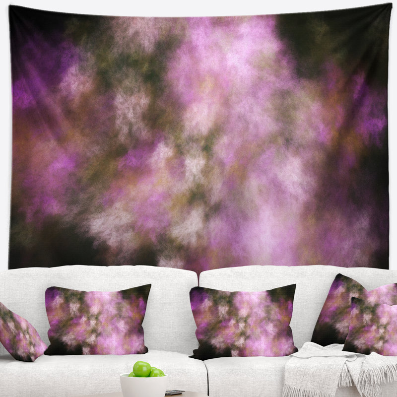 Tapisserie de ciel abstrait starry rose perfect, H 32 po x l 39 po