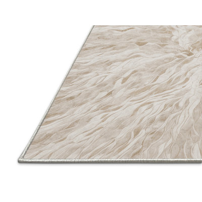 Silky Soft Plush Beige Area Rug