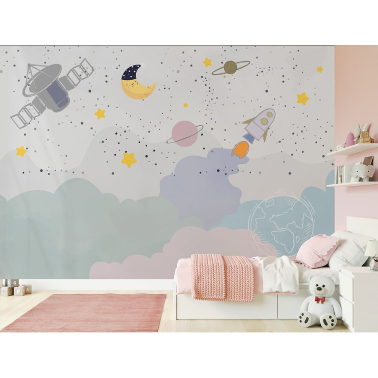 wallpaew Kids Wall Mural Space Planet Wallpaper | Wayfair