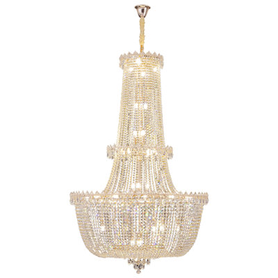 Classic Empire Crystal Dimmable Chandelier, Statement Light