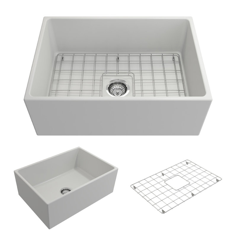 27'' L Kitchen Sink, Matte White