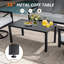 Ensemble de conversation extérieur en métal pour 4 personnes avec 2 chaises pivotantes et berçantes