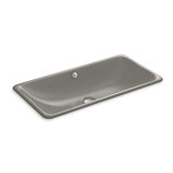 Iron Plains®Trough Rectangle Dual Mount Bathroom Sink with Overflow