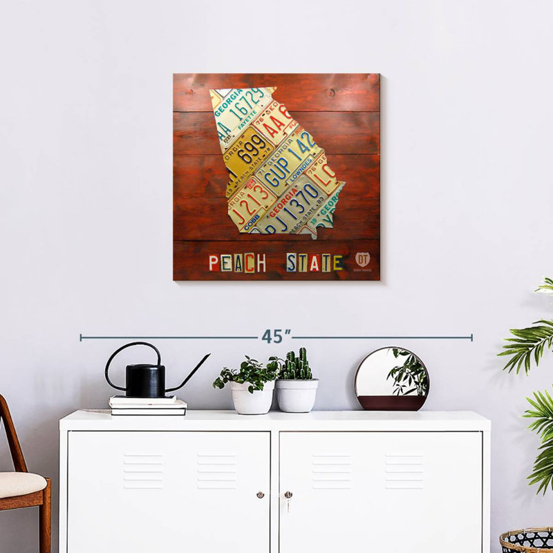 Georgia Map, 24" H x 24" W