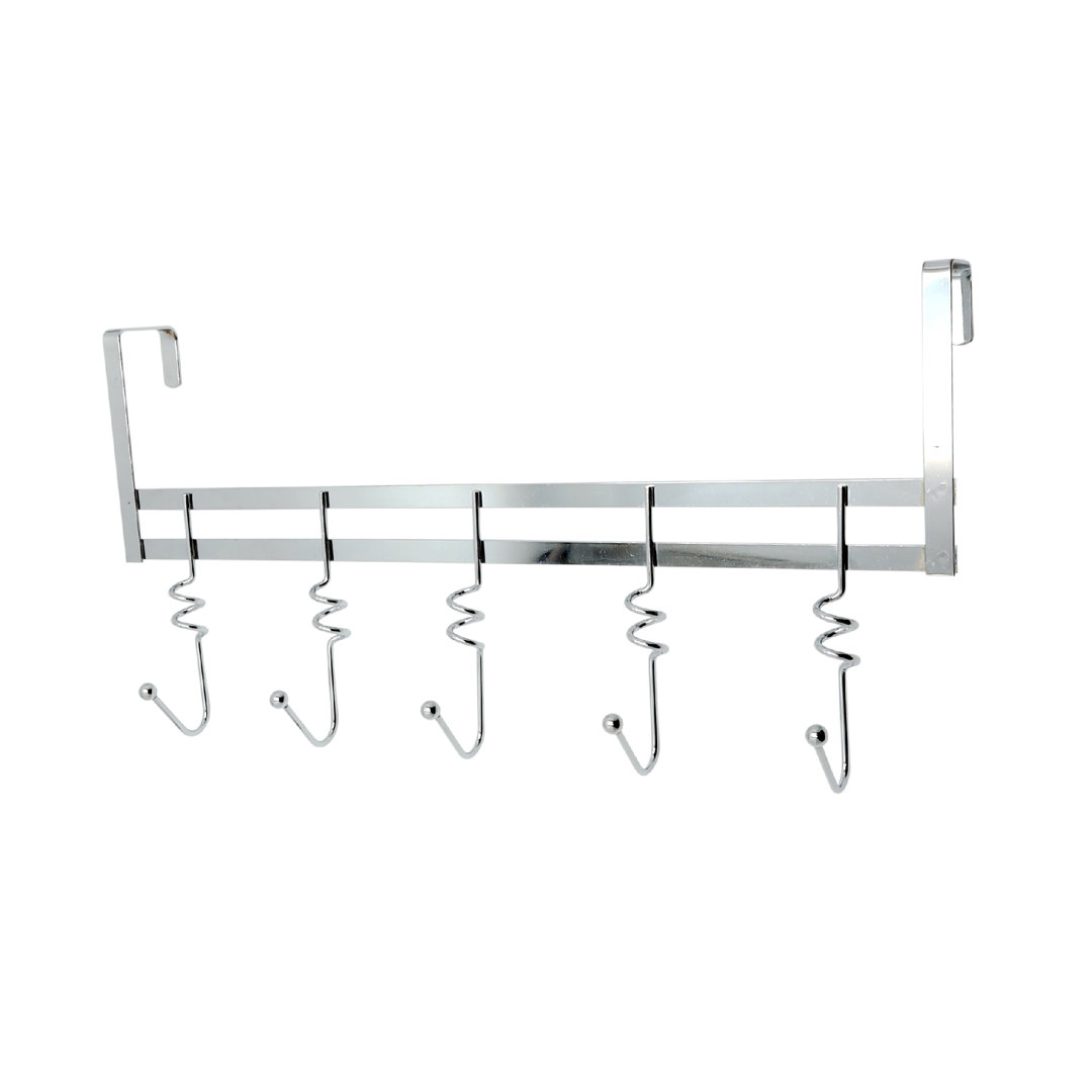 Buckingham Over Door Coat Hanger Rack 5 Hooks Space Saving Door Organizer