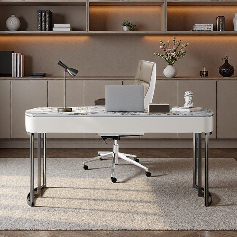 Bureau d'écriture simple en granit, H 29,53 po x l 55,12 po x P 23,62 po, Noir
