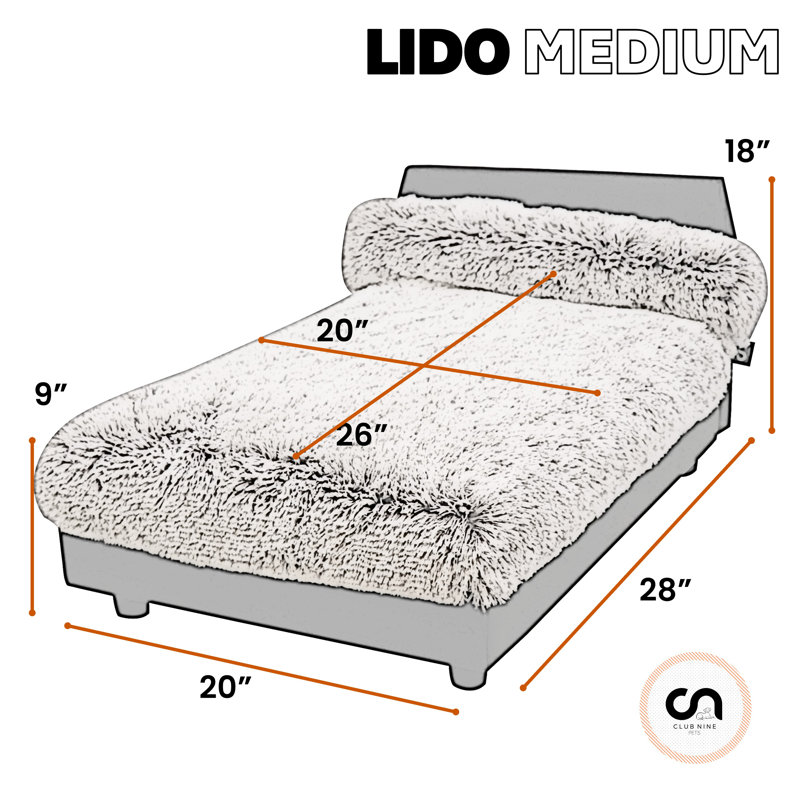 Lit orthopédique pour animaux Mid-Century, Moyen (H 18 po x l 20 po x P 28 po), Fauve