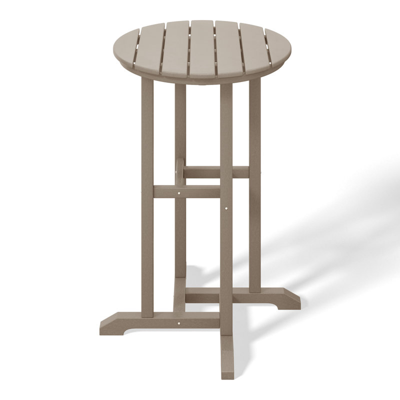 Laguna Round Outdoor Bar Table, Light Brown