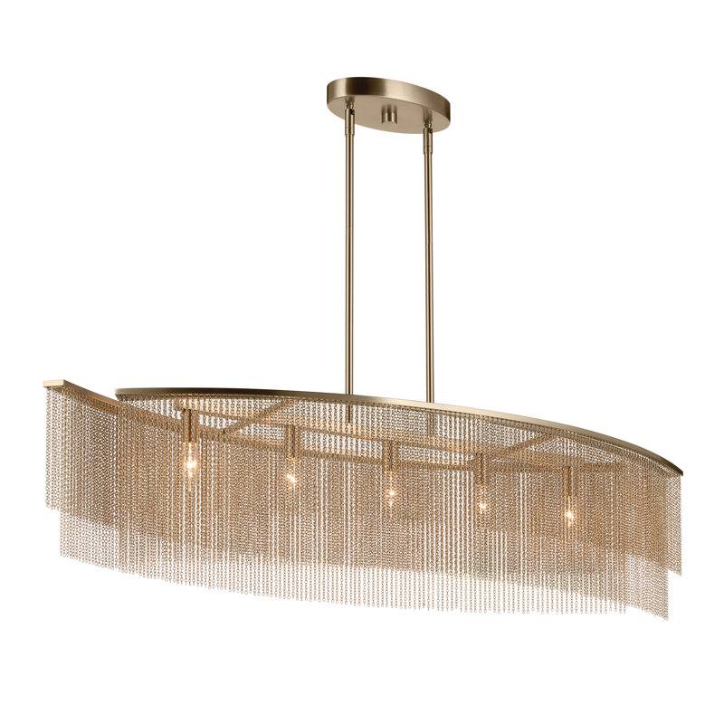 Khaite 46.5" 5-Light Linear Chandelier in Champagne Bronze