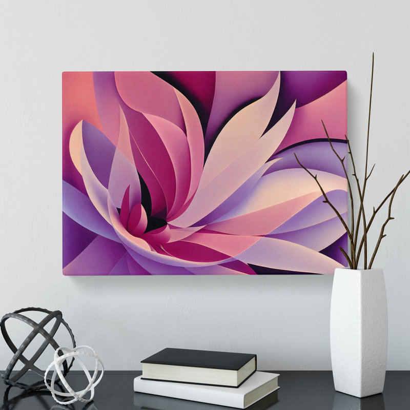 Superb Modern Flower Art Abstract - Wrapped Canvas