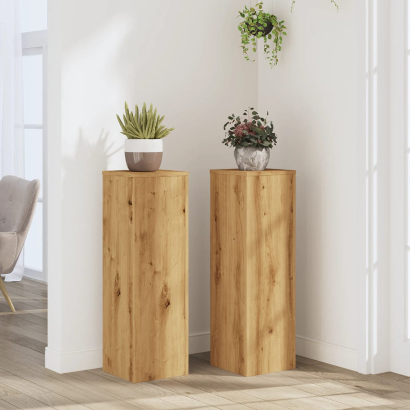 Plant Stand - Set of 2, 80cm H x 25cm W x 25cm D, Artisan Oak