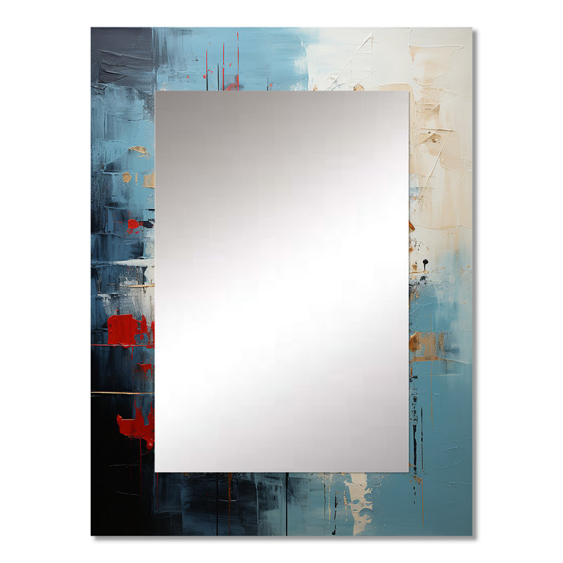 Collage Serenade I - miroir mural décoratif abstrait, miroir moderne et contemporain, impression d'art en métal
