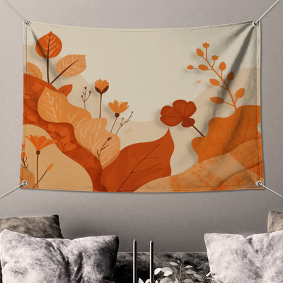 Tapisserie murale «Autumn Foliage Illustration» - Décoration murale feuilles