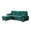 Canapé-lit modulaire réversible en tissu de velours vert l 97,5 po-1908329177