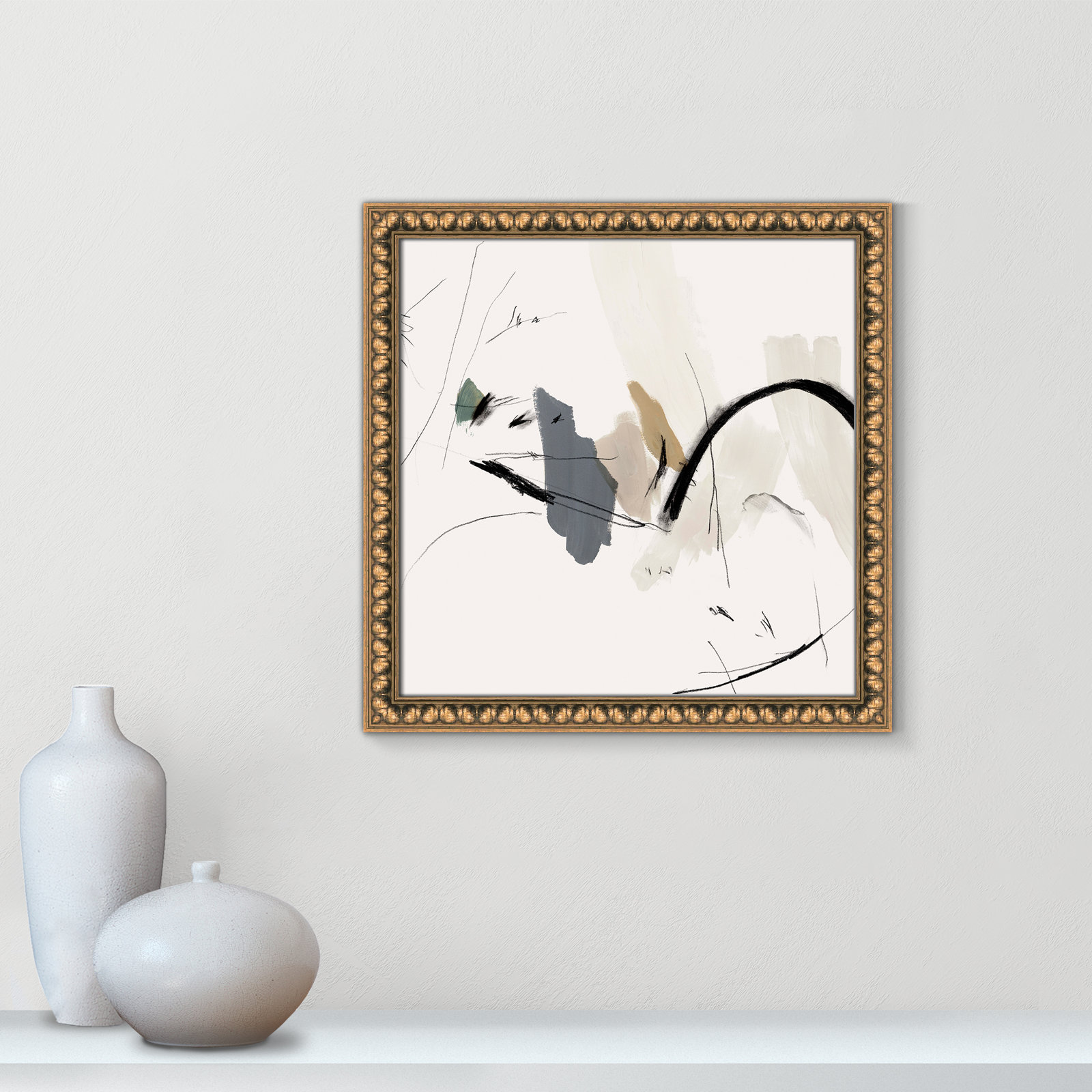 Heavenly "Heavenly II" Print, Gold Bead, 18" H x 18" W x 1.125" D