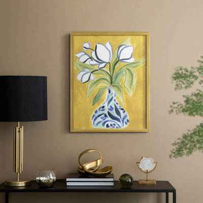 Vase de tulipes II, reproduction encadrée - bois massif