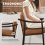 Tabouret de bar de style médiéval de 26 po, accoudoirs en bois, structure en métal épais et robuste, tabouret haut classique-2043767178-2043767181