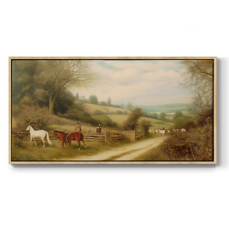 Toile tendue tendue avec cadre rétro, série Vintage, art., H 25 po x l 49 po, Naturel