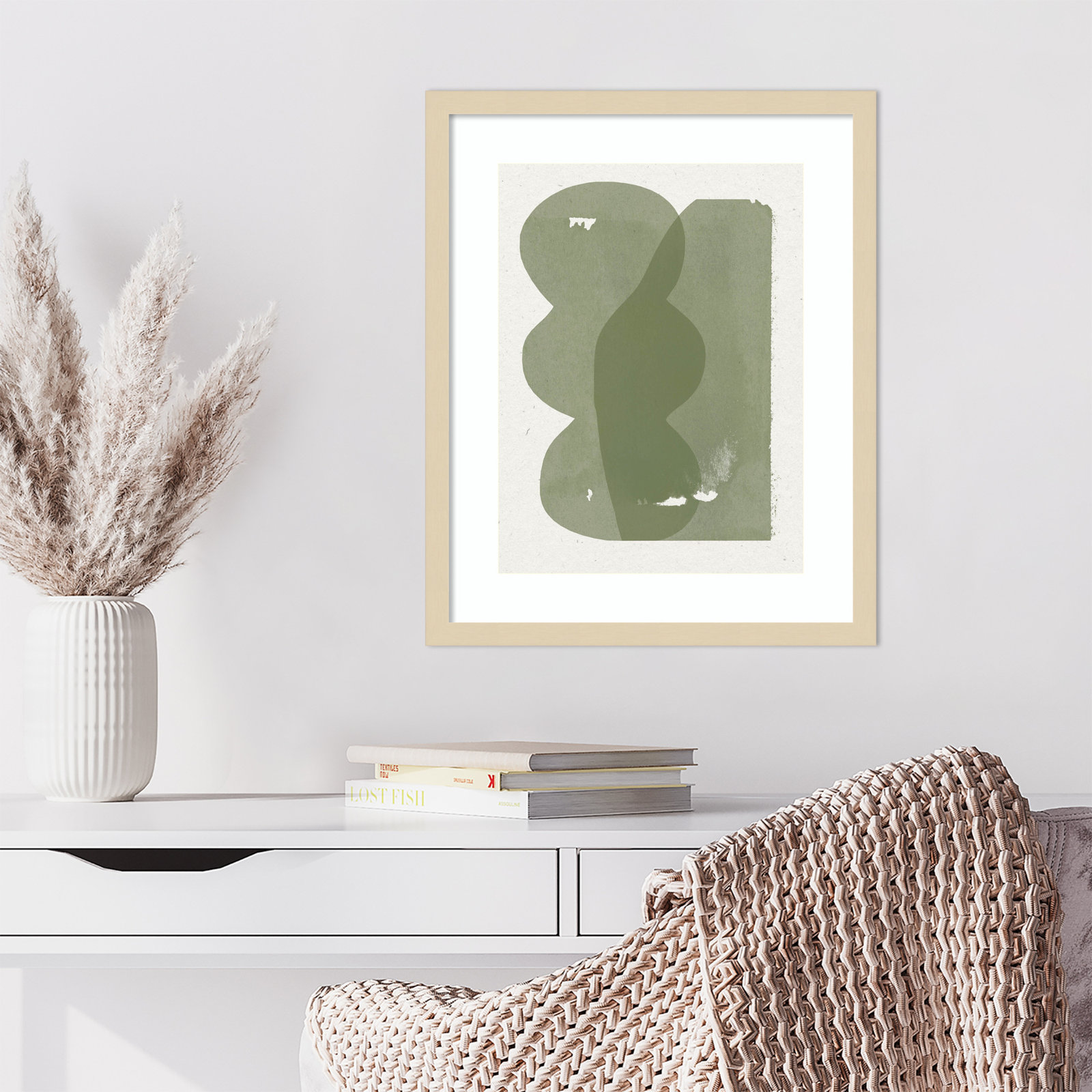 Nirvan "Figurative Composition" Print, Brown, 21" H x 17" W