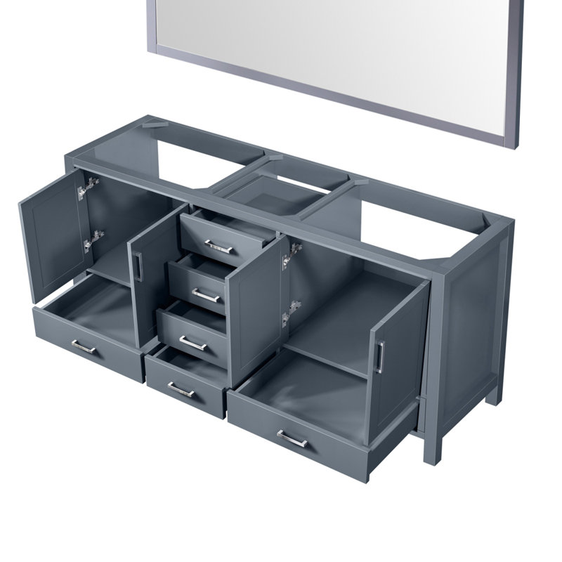 Meuble-lavabo double gris foncé de 72 po X P 22 po D et 28 po Miroir, Gris foncé
