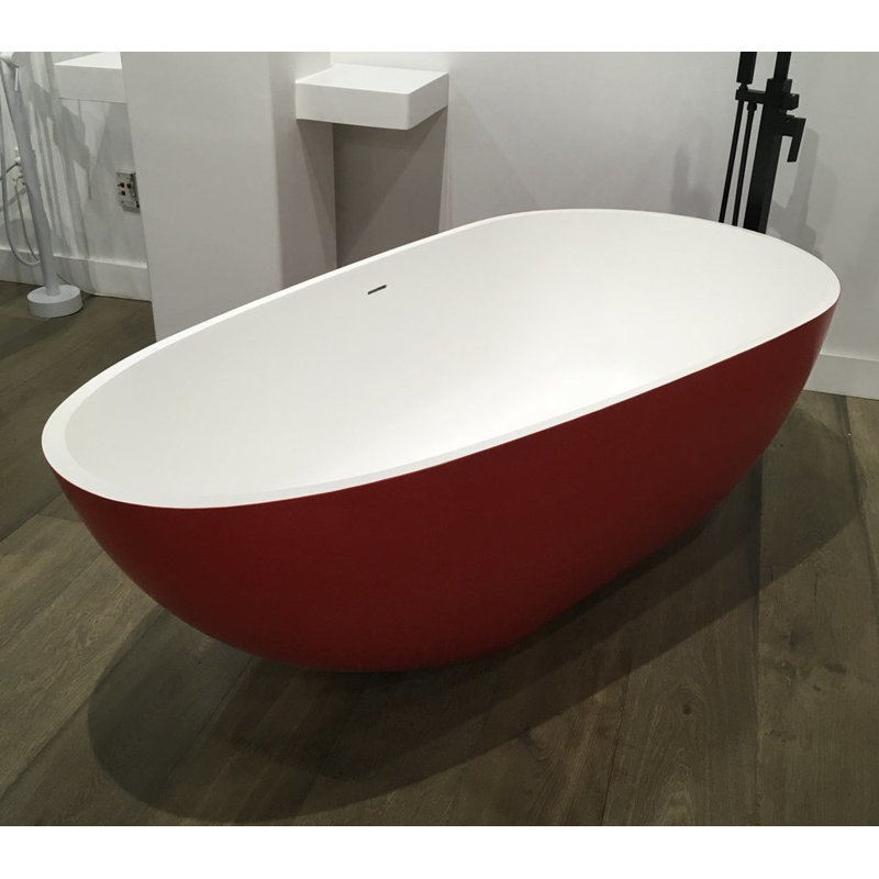 Baignoire autoportante 73 x 33, Mat / rouge / blanc